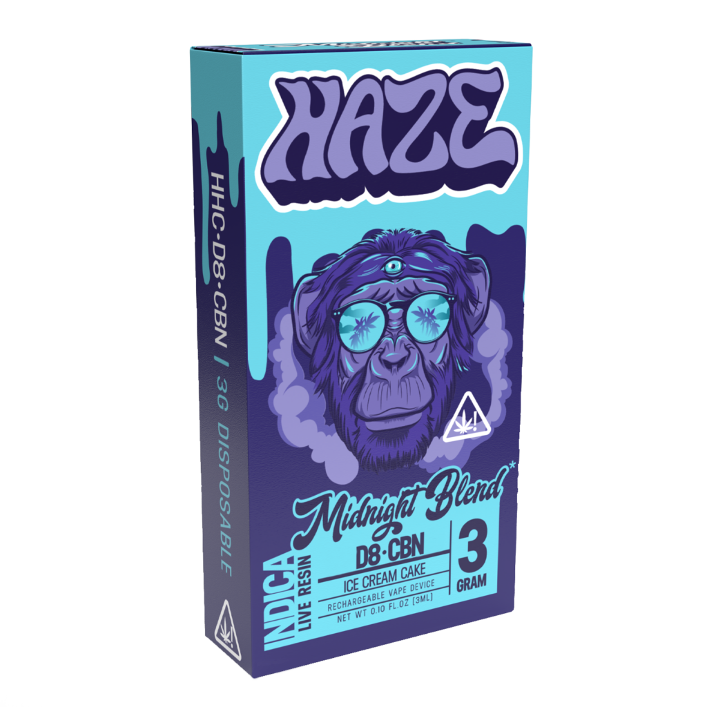 Haze Midnight Blend Live Resin Disposable Vape ICE CREAM CAKE – 3 GRAMS